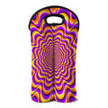 Yellow Splashing Moving Optical Illusion Double Neoprene Wine Tote