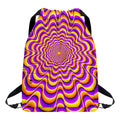 Yellow Splashing Moving Optical Illusion Drawstring Backpack