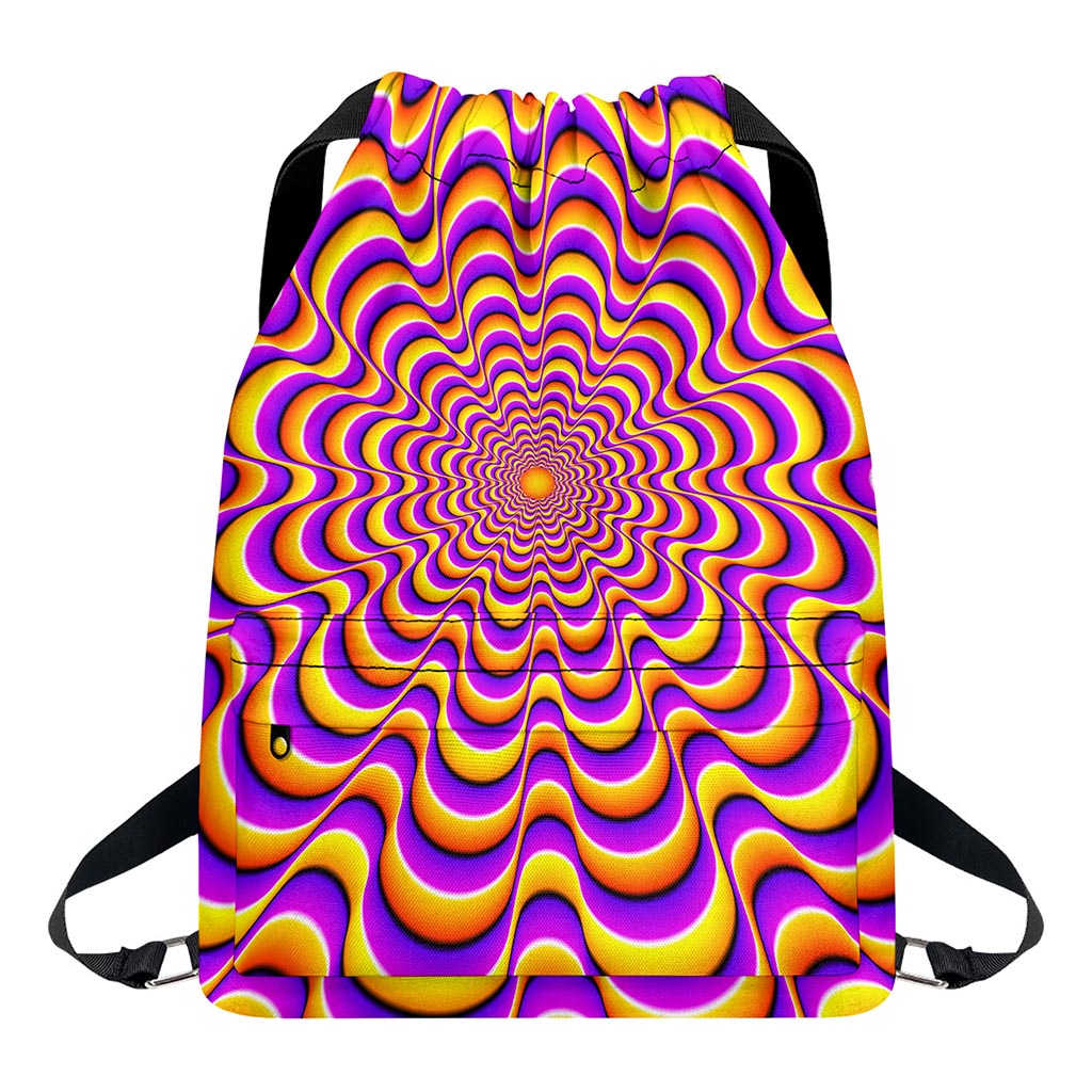 Yellow Splashing Moving Optical Illusion Drawstring Backpack