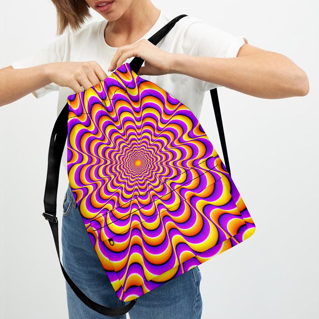 Yellow Splashing Moving Optical Illusion Drawstring Backpack