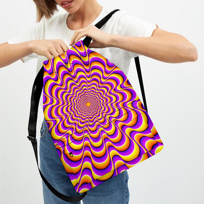 Yellow Splashing Moving Optical Illusion Drawstring Backpack