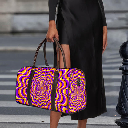 Yellow Splashing Moving Optical Illusion Duffle Bag