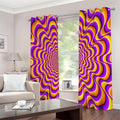 Yellow Splashing Moving Optical Illusion Extra Wide Grommet Curtains