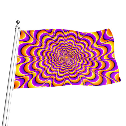 Yellow Splashing Moving Optical Illusion Flag