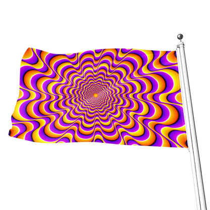 Yellow Splashing Moving Optical Illusion Flag