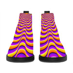 Yellow Splashing Moving Optical Illusion Flat Ankle Boots