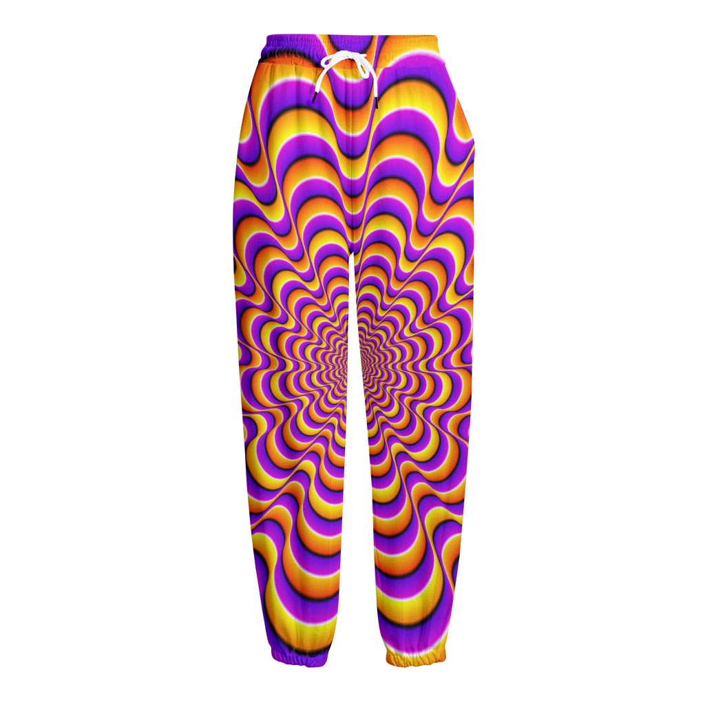 Yellow Splashing Moving Optical Illusion Fleece Lined Knit Pants