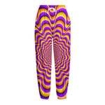 Yellow Splashing Moving Optical Illusion Fleece Lined Knit Pants