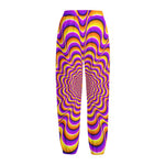 Yellow Splashing Moving Optical Illusion Fleece Lined Knit Pants