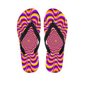 Yellow Splashing Moving Optical Illusion Flip Flops