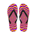 Yellow Splashing Moving Optical Illusion Flip Flops