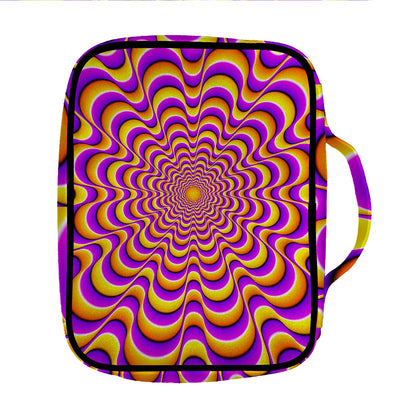 Yellow Splashing Moving Optical Illusion Front Pocket Bible Bag