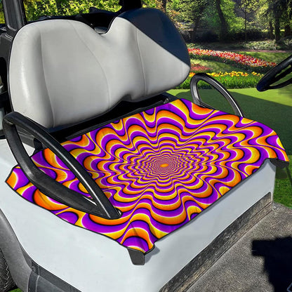 Yellow Splashing Moving Optical Illusion Golf Cart Seat Cover