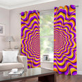 Yellow Splashing Moving Optical Illusion Grommet Curtains
