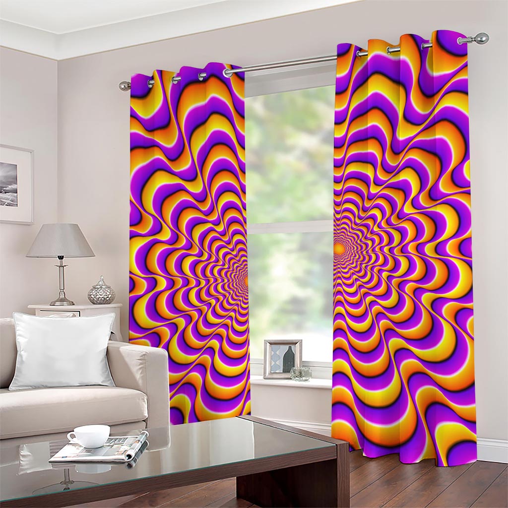 Yellow Splashing Moving Optical Illusion Grommet Curtains
