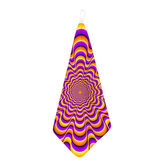 Yellow Splashing Moving Optical Illusion Hand Towel