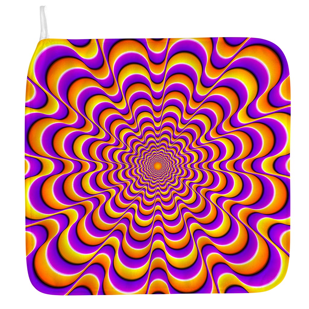 Yellow Splashing Moving Optical Illusion Hand Towel