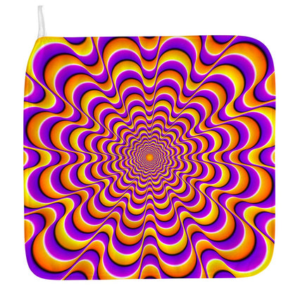 Yellow Splashing Moving Optical Illusion Hand Towel