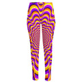 Yellow Splashing Moving Optical Illusion High-Waisted Pocket Leggings