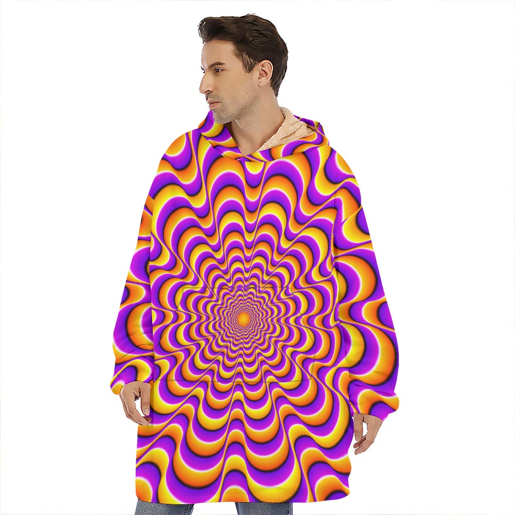 Yellow Splashing Moving Optical Illusion Hoodie Blanket