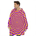 Yellow Splashing Moving Optical Illusion Hoodie Blanket