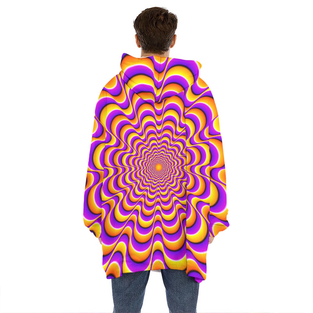 Yellow Splashing Moving Optical Illusion Hoodie Blanket