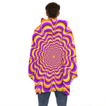 Yellow Splashing Moving Optical Illusion Hoodie Blanket