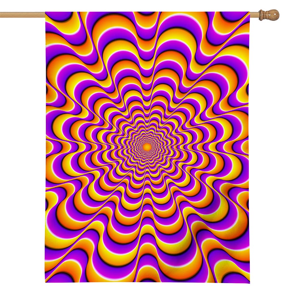 Yellow Splashing Moving Optical Illusion House Flag