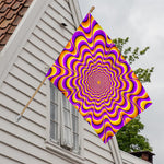 Yellow Splashing Moving Optical Illusion House Flag