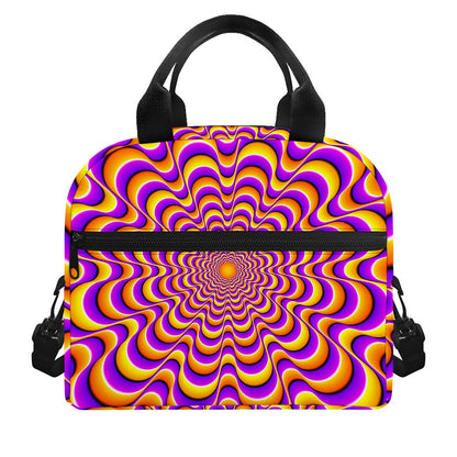 Yellow Splashing Moving Optical Illusion Insulated Lunch Bag