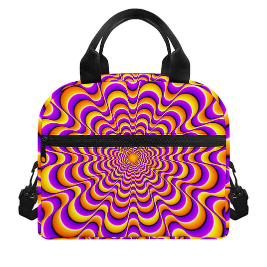 Yellow Splashing Moving Optical Illusion Insulated Lunch Bag
