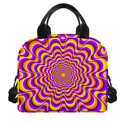 Yellow Splashing Moving Optical Illusion Insulated Lunch Bag