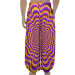 Yellow Splashing Moving Optical Illusion Lantern Pants