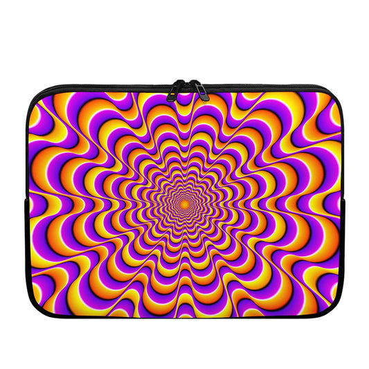 Yellow Splashing Moving Optical Illusion Laptop Sleeve