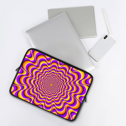 Yellow Splashing Moving Optical Illusion Laptop Sleeve