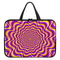 Yellow Splashing Moving Optical Illusion Laptop Sleeve With Handle