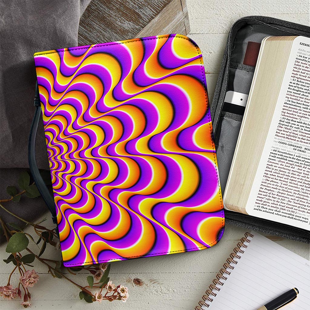 Yellow Splashing Moving Optical Illusion Leather Bible Cover