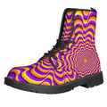 Yellow Splashing Moving Optical Illusion Lace-Up Boots