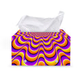 Yellow Splashing Moving Optical Illusion Leather Tissue Box Cover