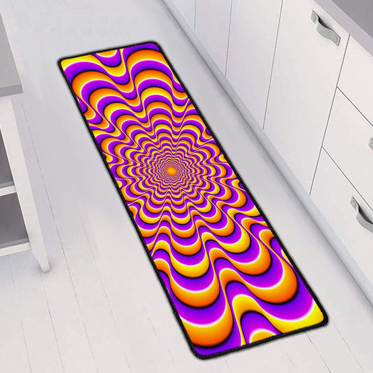 Yellow Splashing Moving Optical Illusion Long Kitchen Mat