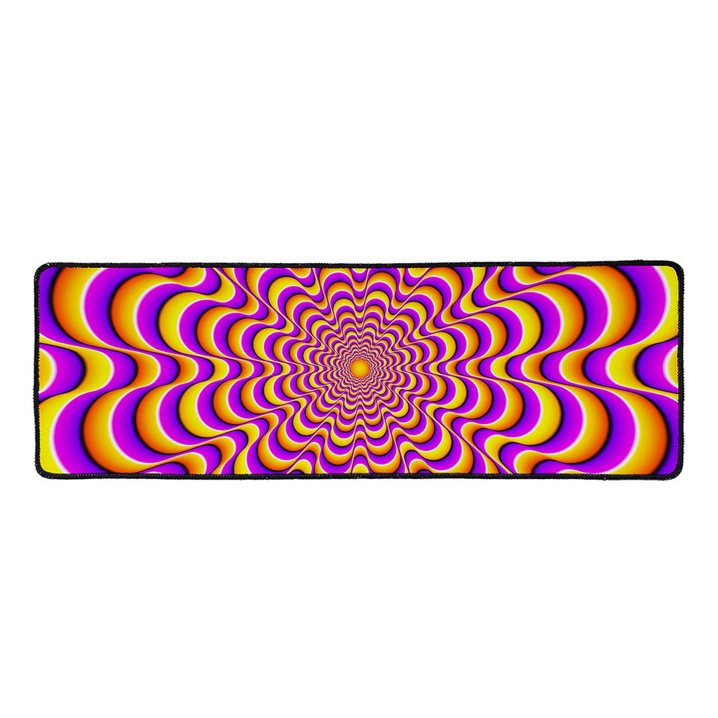 Yellow Splashing Moving Optical Illusion Long Kitchen Mat