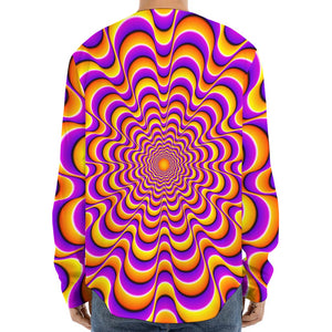 Yellow Splashing Moving Optical Illusion Long Sleeve Baseball Jersey