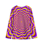 Yellow Splashing Moving Optical Illusion Long Sleeve Short Coat