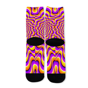 Yellow Splashing Moving Optical Illusion Long Socks