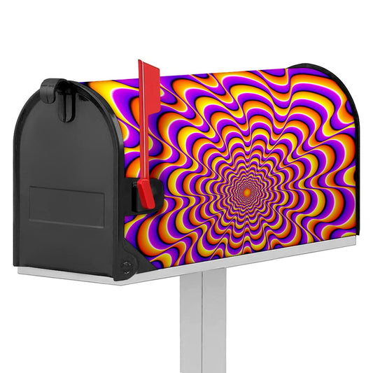 Yellow Splashing Moving Optical Illusion Mailbox Cover
