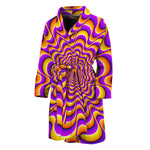 Yellow Splashing Moving Optical Illusion Men's Bathrobe