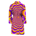 Yellow Splashing Moving Optical Illusion Men's Bathrobe