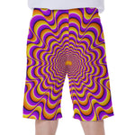 Yellow Splashing Moving Optical Illusion Men's Beach Shorts