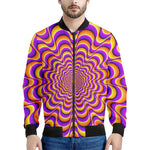Yellow Splashing Moving Optical Illusion Men's Bomber Jacket