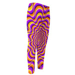 Yellow Splashing Moving Optical Illusion Men's Compression Pants